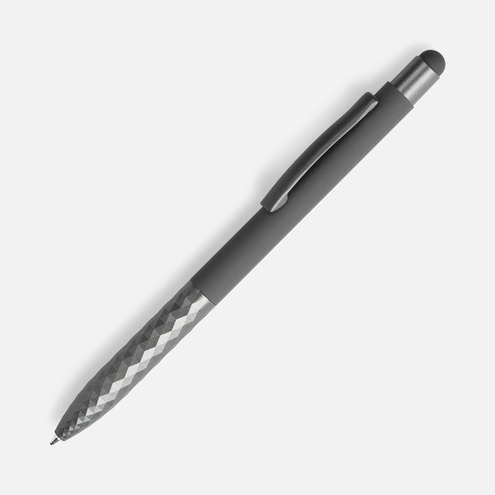 Ручка шариковая Digit Soft Touch со стилусом, серая